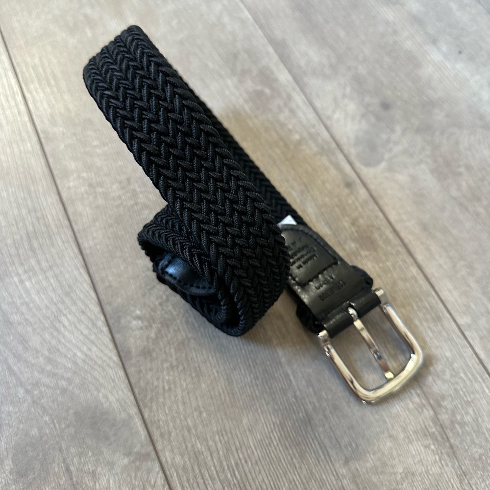 Vintage Boys Black Woven Braided Leather Belt Size Small “Jake” Engraved - Picture 3 of 14